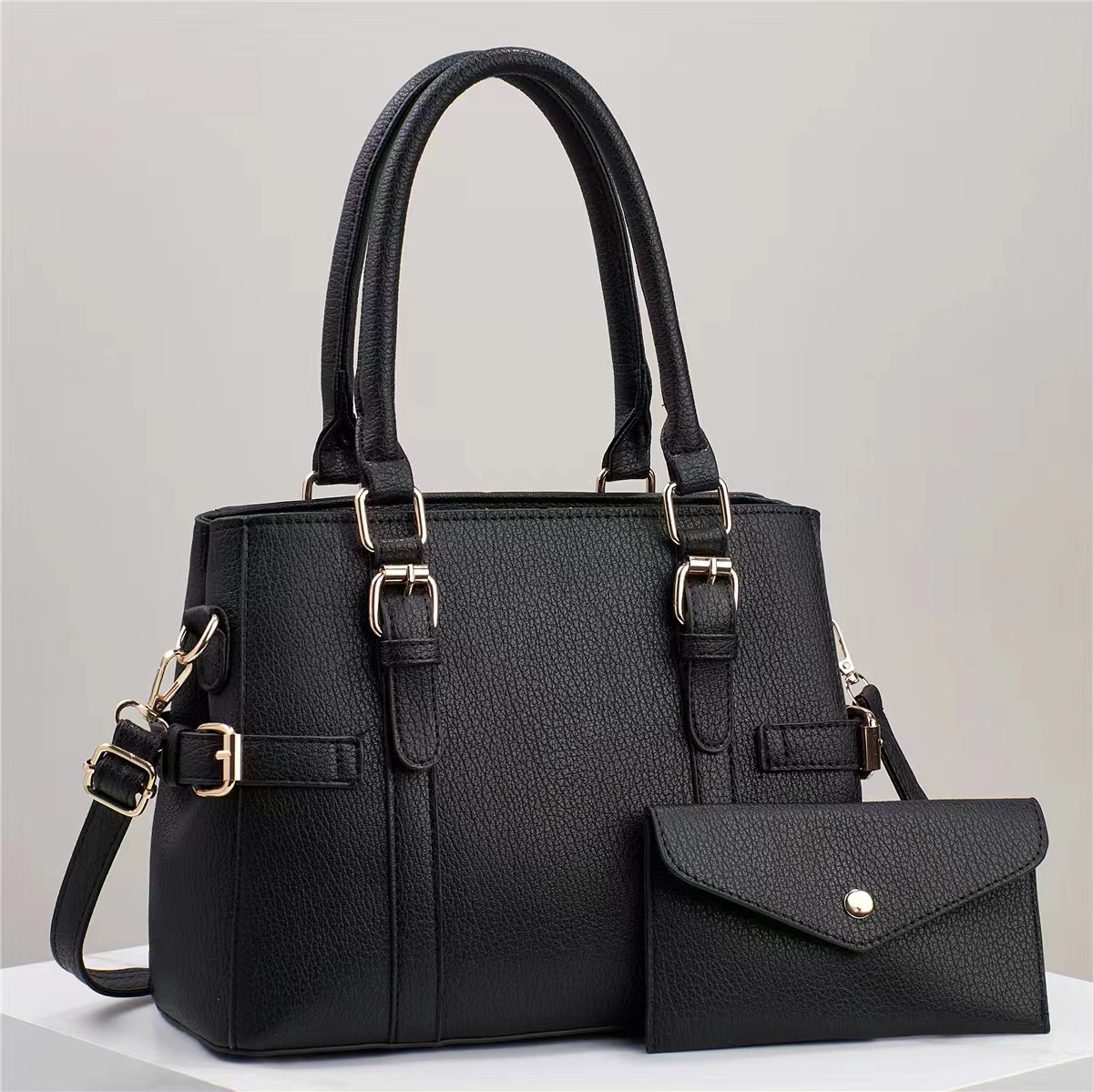 Women's Medium Leather Solid Color Vintage Style Classic Style Square Flip Cover Tote Bag display picture 7