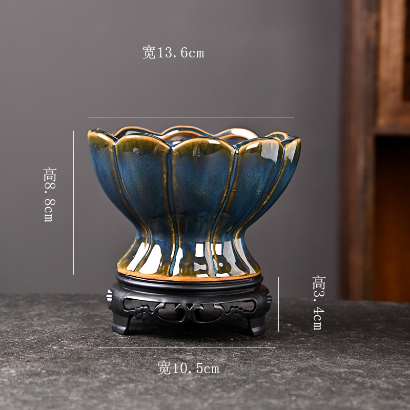 Bandeja de balcón de cerámica de bonsai de plantas verdes de nieve de junio, maceta carnosa de gres doméstico, maceta de cerámica pequeña con control de raíces, liquidación