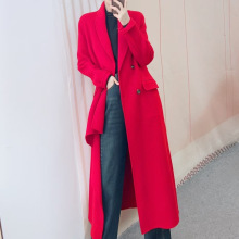 清仓秋冬品牌专柜撤柜气质时尚翻领中长款100%羊毛双面大衣509