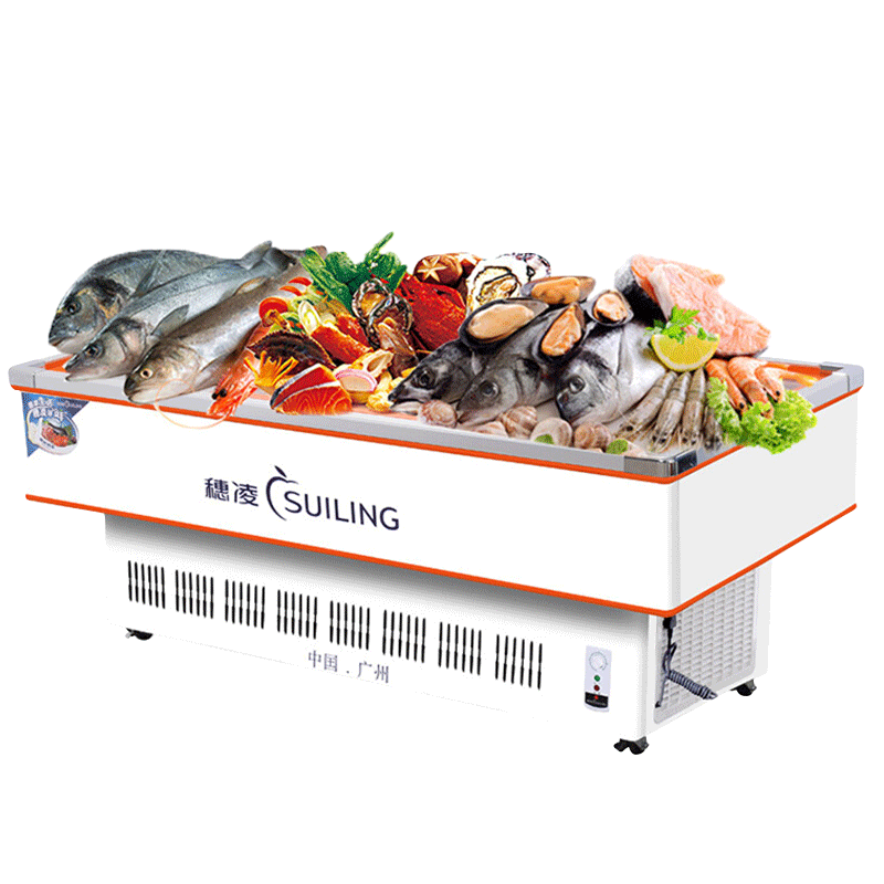 穗凌DLCD-1.2卧式大容量海鲜柜商用冰柜冷冻冷藏点菜柜熟食展示柜
