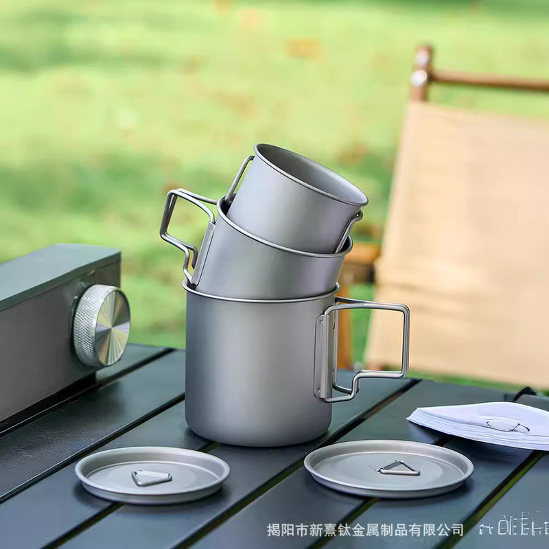 純チタンカップ単層折り畳みチタンカップオフィス泡茶コーヒーカップチタン合金屋外携帯キャンプマグカップ|undefined