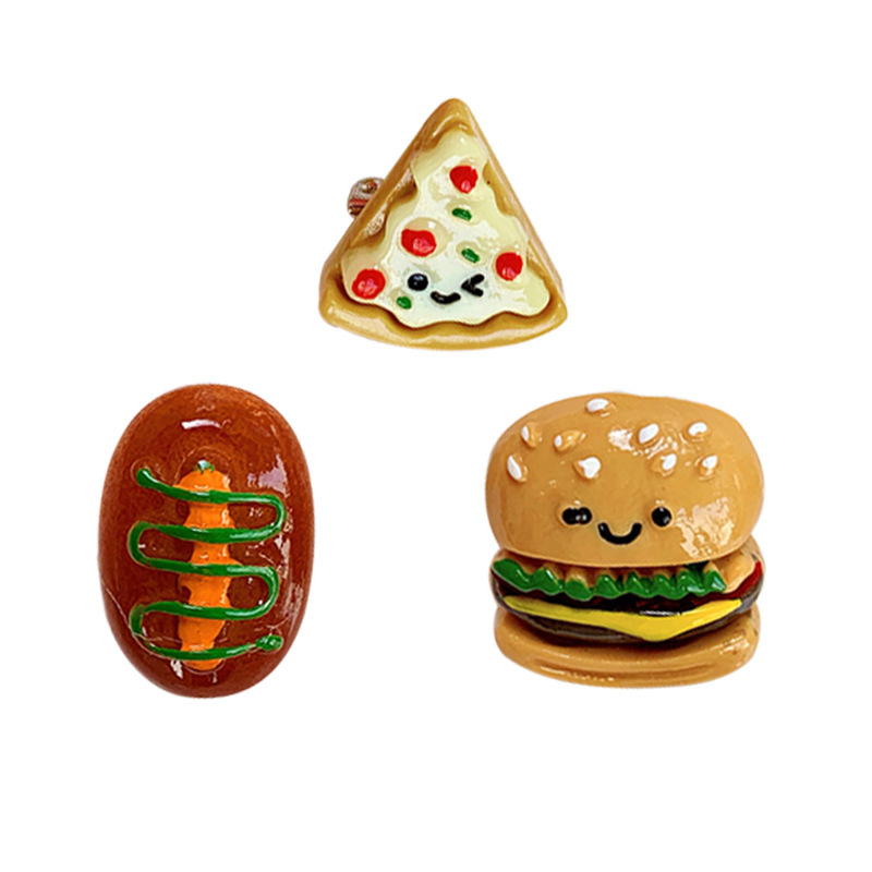 Resin Material Cute Pin Sandwich Saturday Hamburger Resin Enamel Unisex Brooches