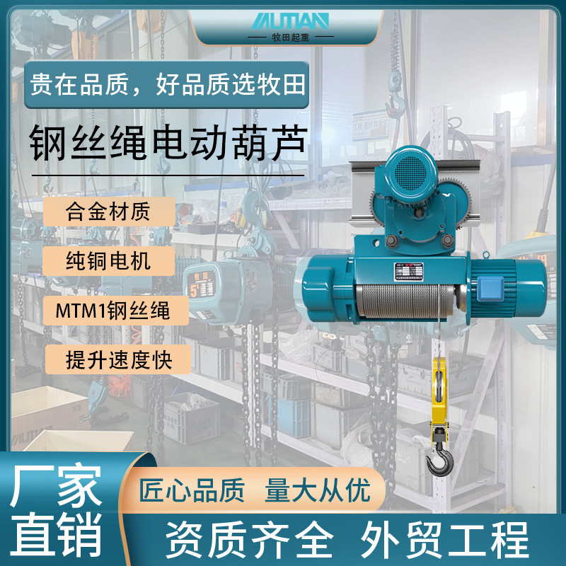 牧田MTM1钢丝绳电动葫芦起重电葫芦电动葫芦起吊机多规格起吊葫芦