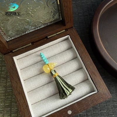Hand-Woven Second-Generation Beeswax: Zərgərlik ara hissələri - magnesite-beeswax-gourd-tassel
