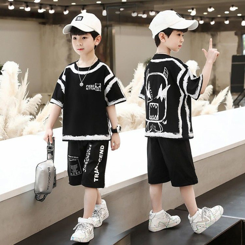 Boy's T-shirt Short Sleeve Summer Pure Cotton 2024 New Children's Clothing Summer Outfit Viral Streetwear Half Sleeve Top for Big Boys