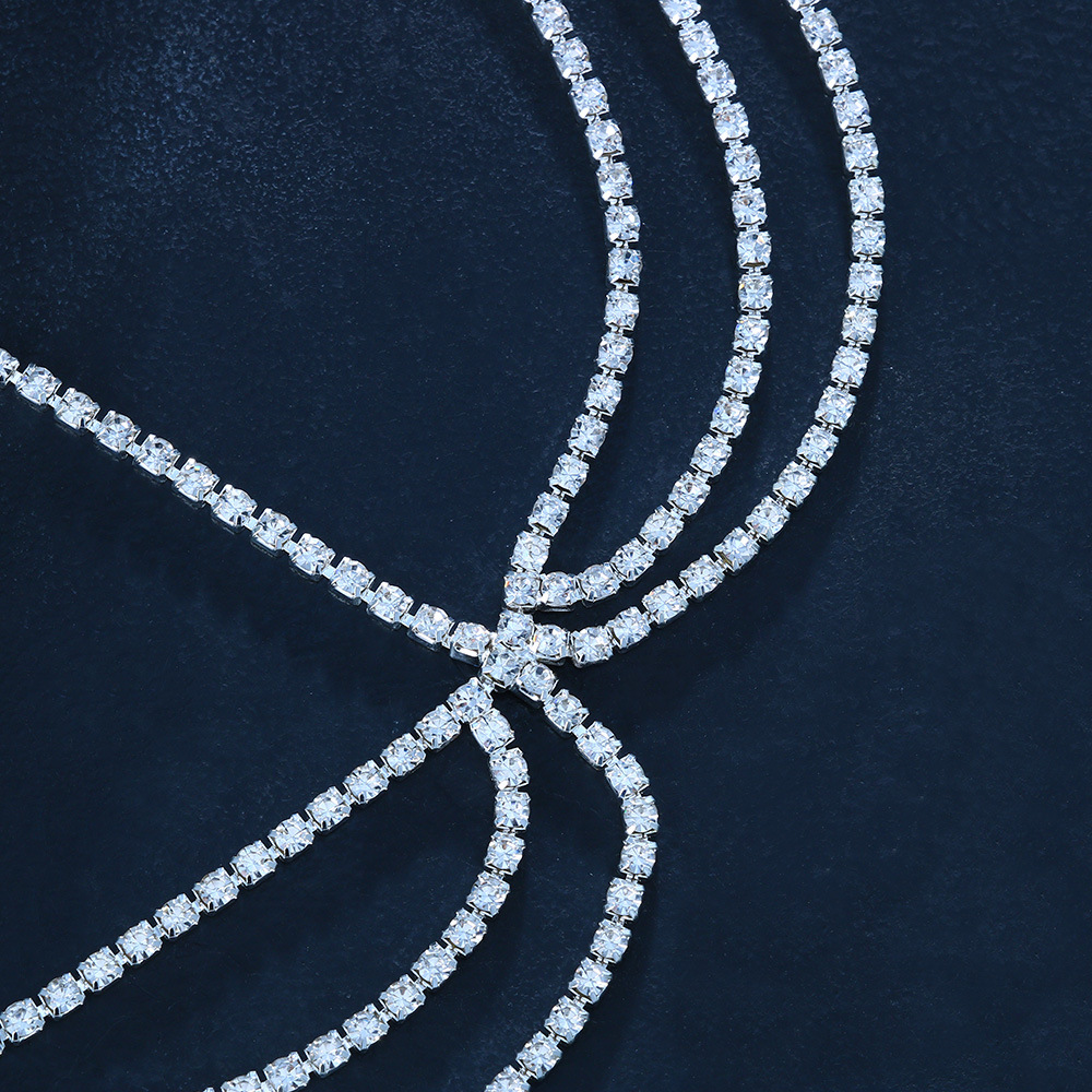 Bohemian style bride rhinestone headdress Nightclub retro multi layer headdress hair chain accessories female chain_voghion.com