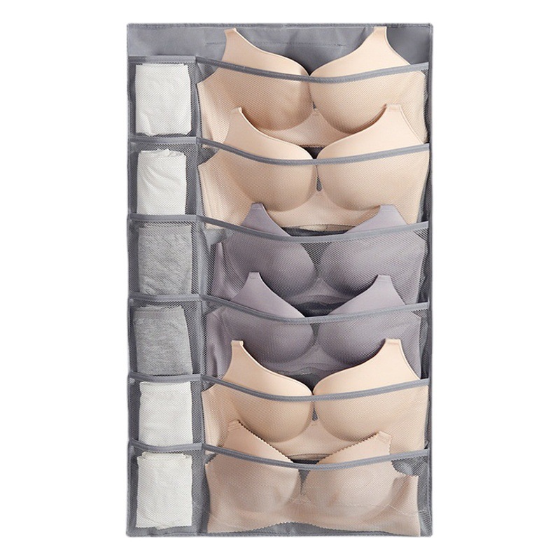 Almacenamiento de doble cara bolsa colgante armario ropa interior calcetines almacenamiento organizador bolsa sujetador ropa interior colgando bolsa de almacenamiento al por mayor