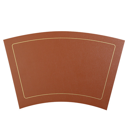 New Chinese restaurant hotel round table high-end leather placemat Western food mat double-sided fan-shaped insulated dining table mat plate mat