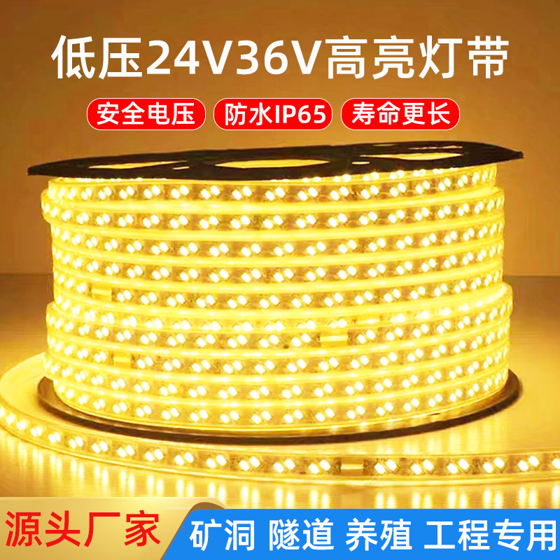 LED ライトストリップ低電圧 24V36V 高輝度 2835 複列屋外エンジニアリング防水トンネル鉱山タワークレーン周囲光|undefined