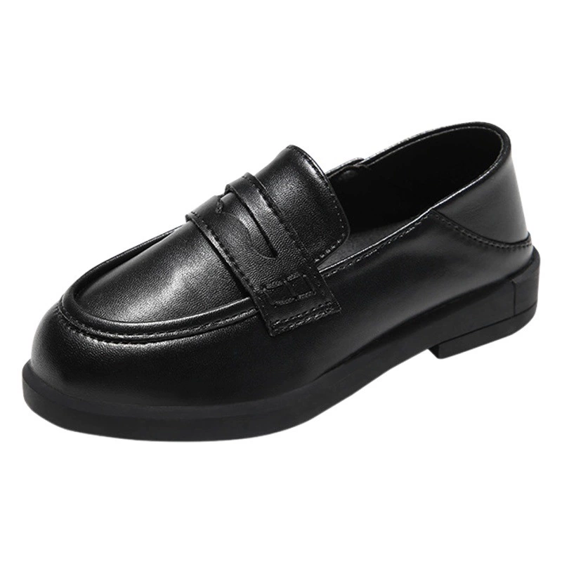 Кожаная обувь для девочек, Студенческая черная обувь из натуральной кожи на мягкой подошве, весна и осень, Детская Униформа JK, лоферы