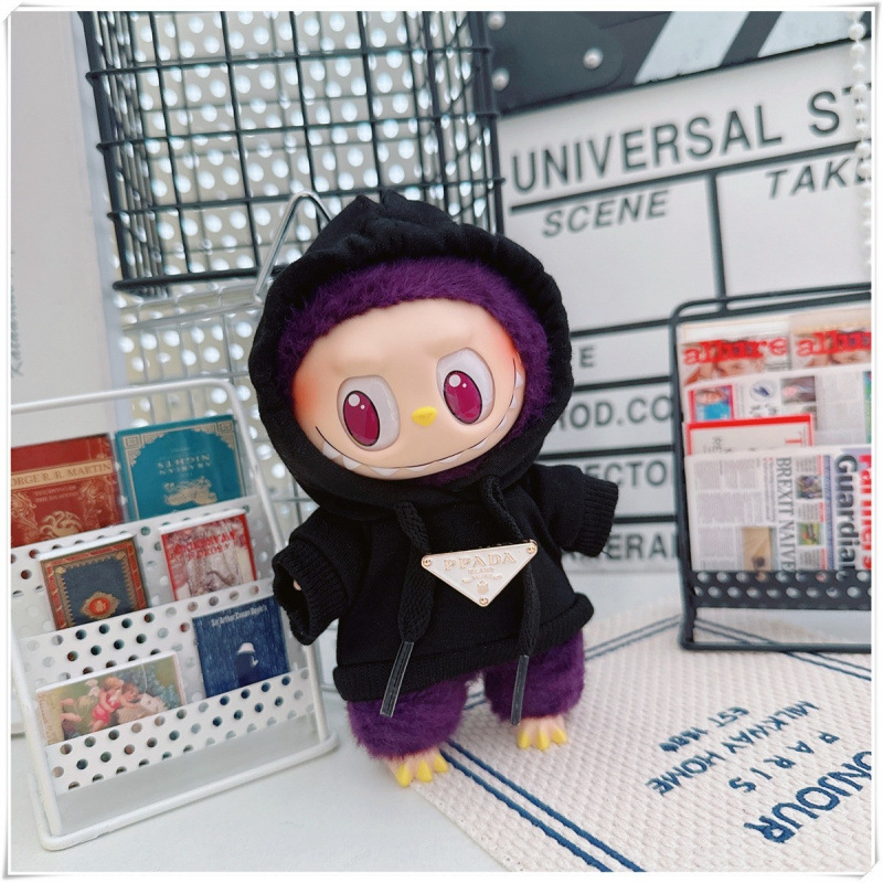 labubu ベビー服 Labubu 第一世代第二世代第三世代 10 センチメートル綿人形黒と白グレートレンディなスウェットシャツパーカーパンツ|undefined