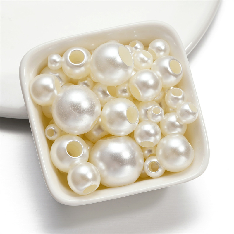 Abs Large Hole Imitation Pearls 6-20mm Off-White Loose Beads Round Beads DIY Accessories Bag Accessories Large Hole Pearls Abs Large Hole Imitation Pearls 6-20mm Off-White Loose Beads Round Beads DIY Accessories Bag Accessories Large Hole Pearls