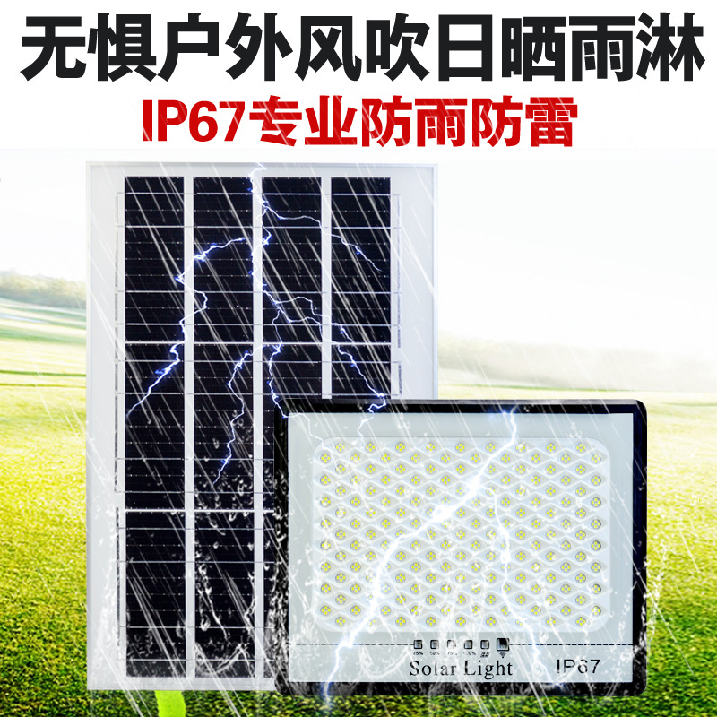 Nueva estrellado hogar solar Luz de inundación al aire libre de alta potencia jardín luz LED reflector impermeable