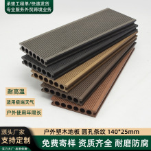 公园别墅阳台庭院地板泳池防滑耐磨室外地板pvc户外圆孔塑木地板