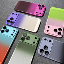 双色渐变苹果17promax手机壳iPhone16全包15散热网壳14全包保护套