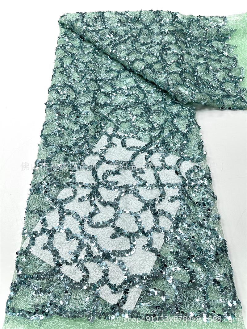Nueva venta al por mayor DIY vestido de moda cena vestido de tela de cuentas de tela de diafragma de red desordenada image 10