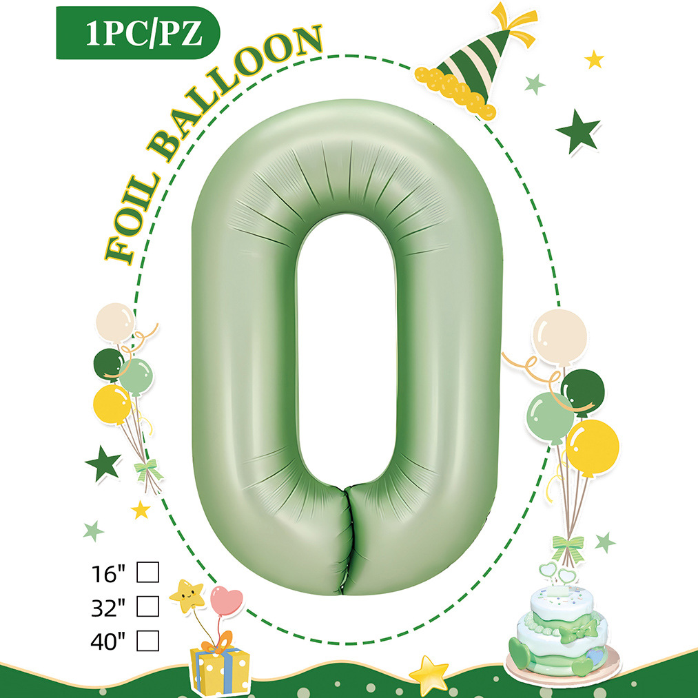 Embalaje de tarjeta de papel independiente digital de cumpleaños impreso en blanco de 32 pulgadas, decoración de fiesta de la versión estadounidense, película de aluminio, decoración de globos de papel de aluminio
