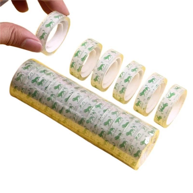 Cinta adhesiva transparente para papelería, tamaño pequeño de 1.2 cm, cinta para estudiantes fácil de rasgar a mano, cinta estrecha y resistente de 1.8 cm, venta al por mayor. image 7