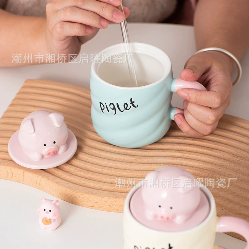 Кружка из керамики в формате мультфильма с милой водной чашкой, для студентки, в общежитии, завтрак, молоко, чашка кофе
