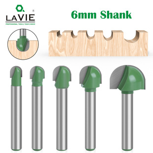 6 handle green round bottom cutter 5 piece set semicircular relief cutter round head lace cutter computer engraving machine ball cutter woodworking milling cutter