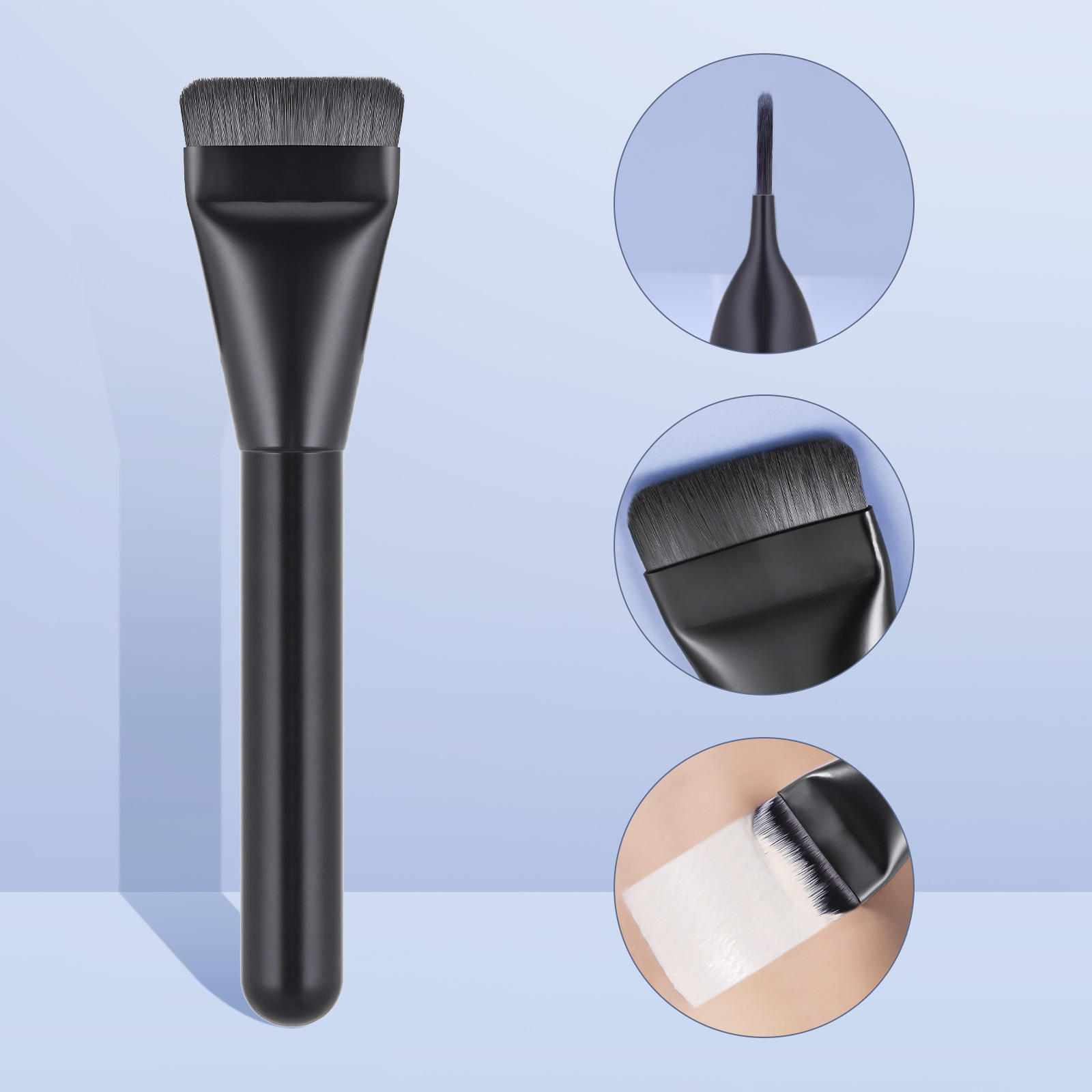 Nuevo estilo de una palabra cabeza Fundación cepillo corrector máscara cepillo sin polvo belleza herramientas fábrica en stock