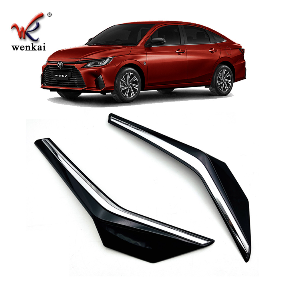 Adecuado para Toyota 23 Yaris ativ modificado parachoques delantero del coche logo especial medio malla decorativa tira brillante