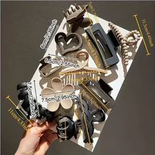 亚马逊热卖春夏季磨砂花朵抓夹套装鲨鱼夹盘发夹头饰发饰厂家批发