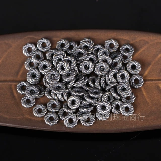 三七银祥云跑环隔片隔珠DIY文玩佛珠手串手链手工编绳配饰配件