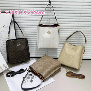 Coach C Women's Bag Molie Jasmine Bucket Bag with Full Print Versatile Bucket Bag Handbag Shoulder Crossbody Bag