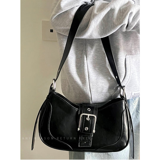 Bag Women's 2024 New Trendy All-match Retro Hot Girl Underarm Bag Niche Texturized Crescent Bag Shoulder Crossbody Bag