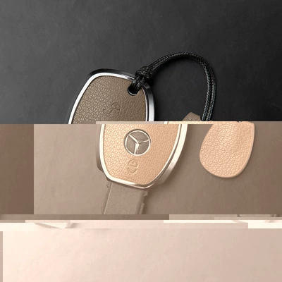 Car key bag — Glc, Gle, Glk. Made of Genuine - mercedes-benz-c-class-2-button-key-fob-case-minimalist-cord-elephant-gray