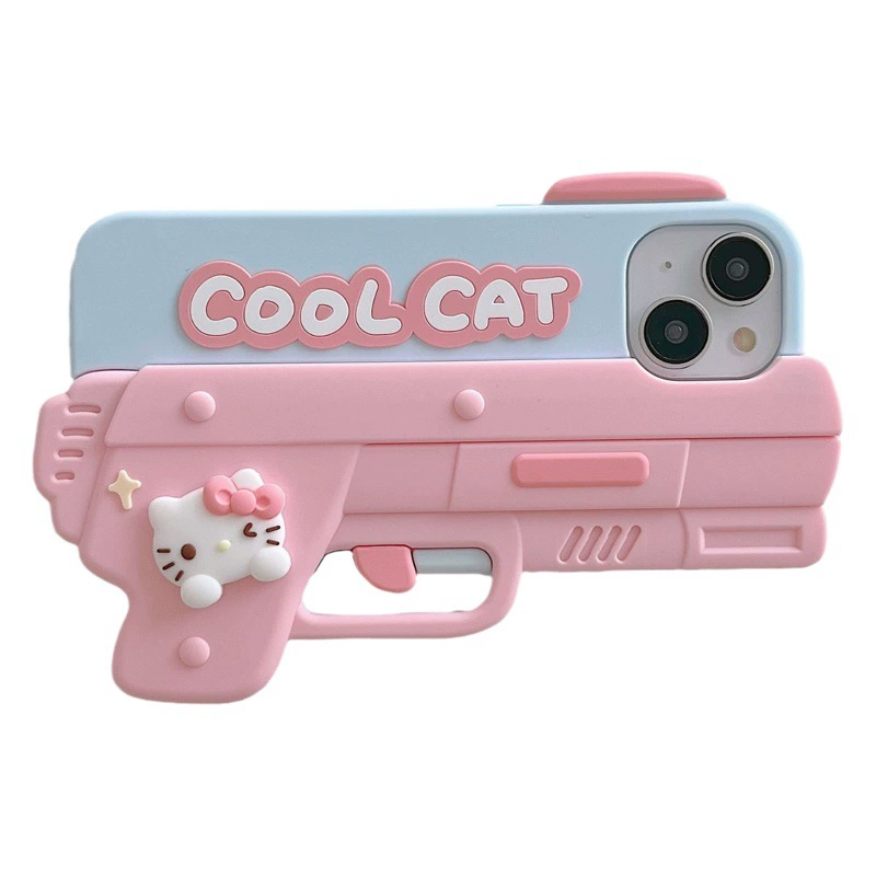 Креативный мультфильм милый KT Cat пистолет iPhone 15 iPhone 12 для 13/14Pro Max чехол для телефона 11