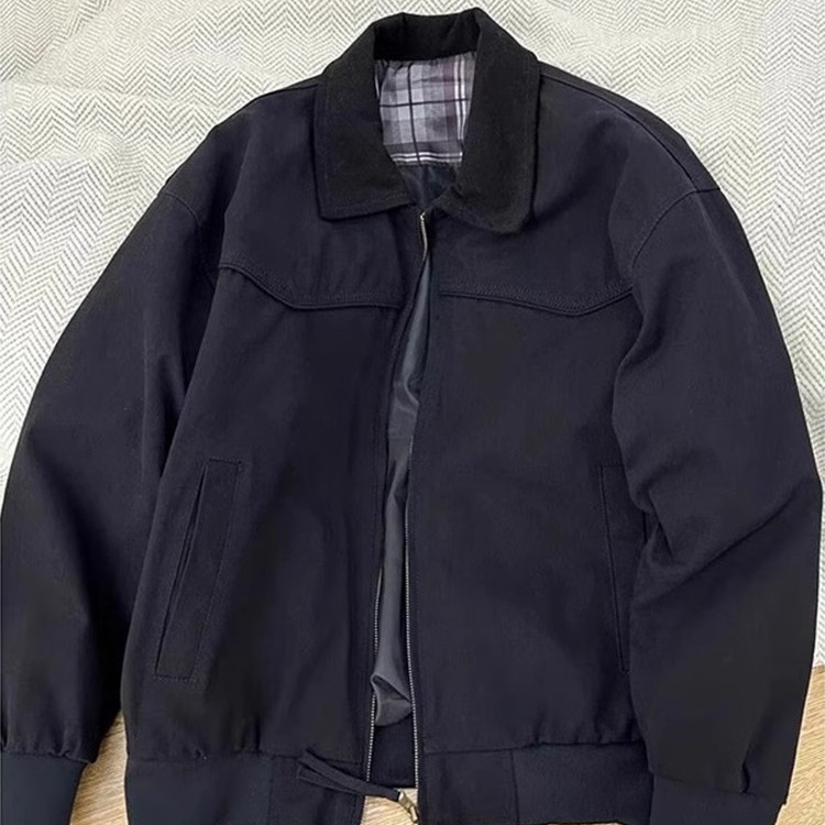 American Casual Retro Heavy Canvas Jacket Washed Lapel Men's Spring Short Jacket 2025 New Workwear