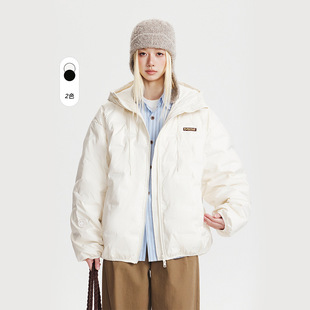 CATTEE冬季新款90白鸭绒连帽羽绒服男女潮牌防寒保暖工装加厚外套-阿里巴巴