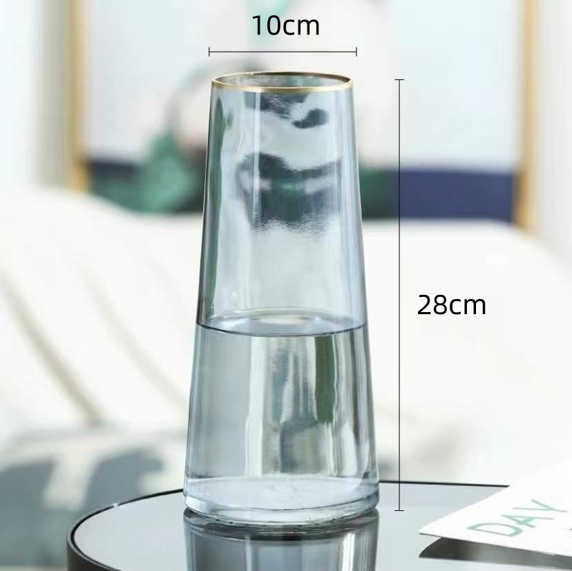 Nordic creativo Luz de lujo florero de cristal Hotel B & B decoración ins feng shui Rose Lily florero de alto sentido