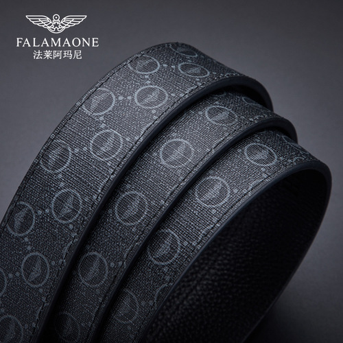 Faleamani Men's Genuine Leather Versatile Pants Belt, Pure Calfskin Youth Brand Men's Belt, Casual