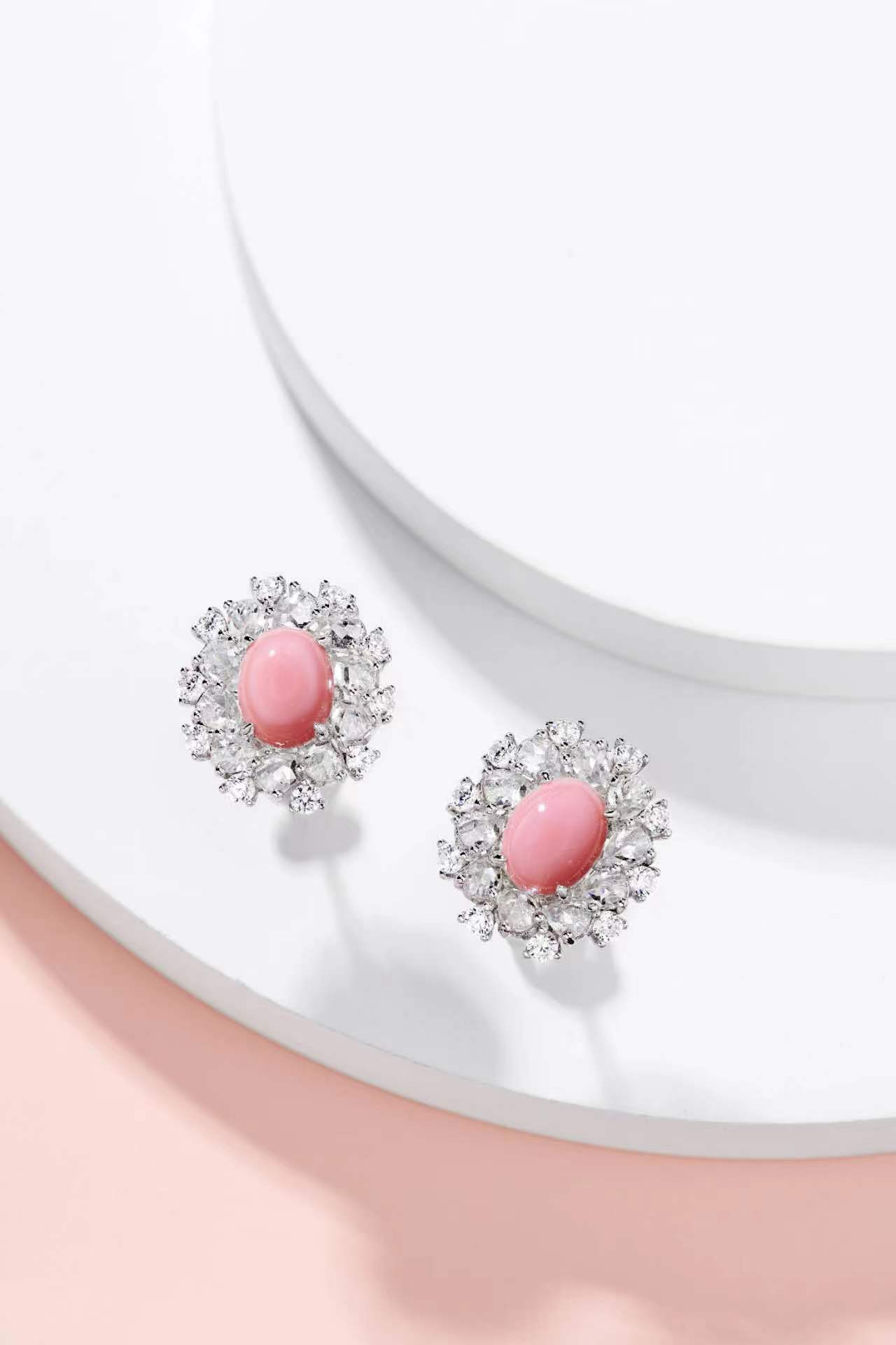 1 Par Estilo Vintage Rosa Enchapado Plata Esterlina Pendientes display picture 1