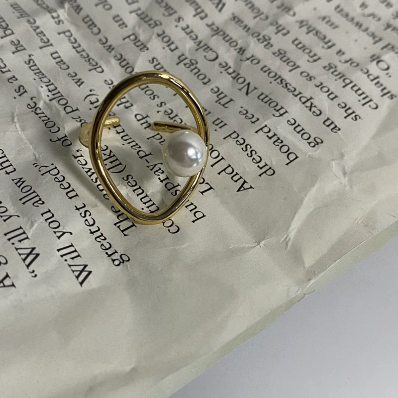 (Cross-border trading), fashionable one size retro golden ring, on index finger, simple and elegant design