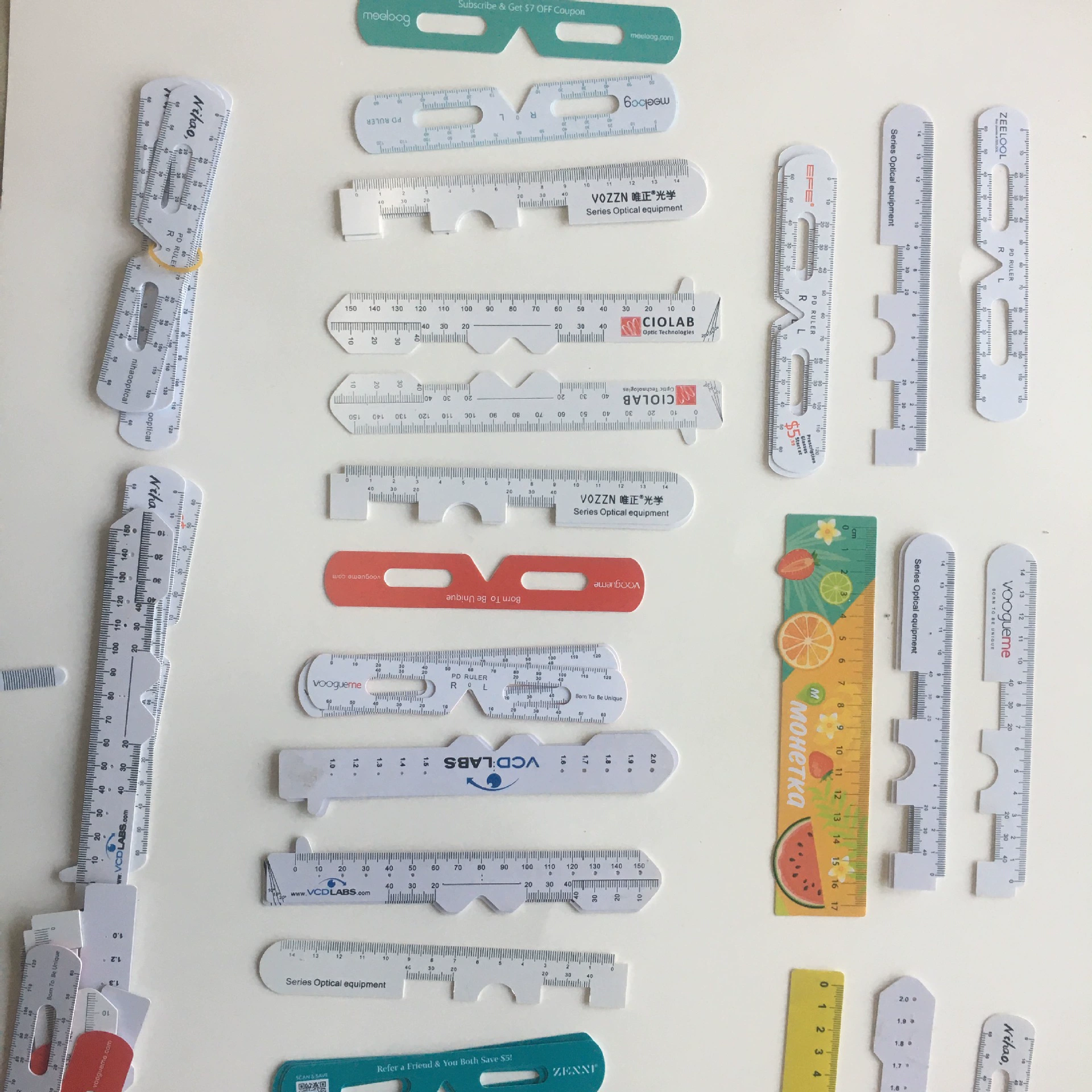 Линейка для измерения расстояния между зрачками и высоты зрачков, штангенциркуль для оптического магазина, линейка для измерения размера оправы, линейка для измерения оптометрического центра