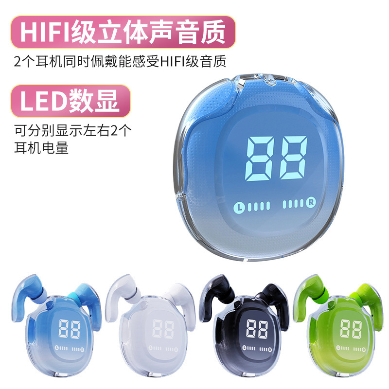 LD3渐变色数显女生蓝牙耳机高颜值零延迟HIFI级立体声超长续航|undefined