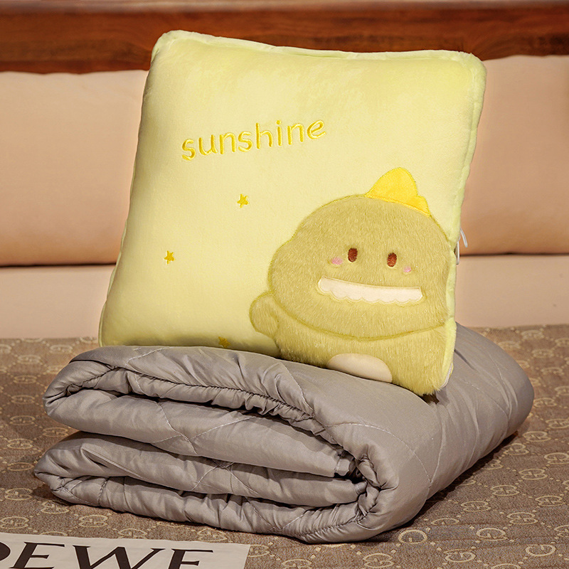 Almohada edredón de doble uso engrosada manta siesta de oficina almohada dos-en-uno plegable coche almohada lindo