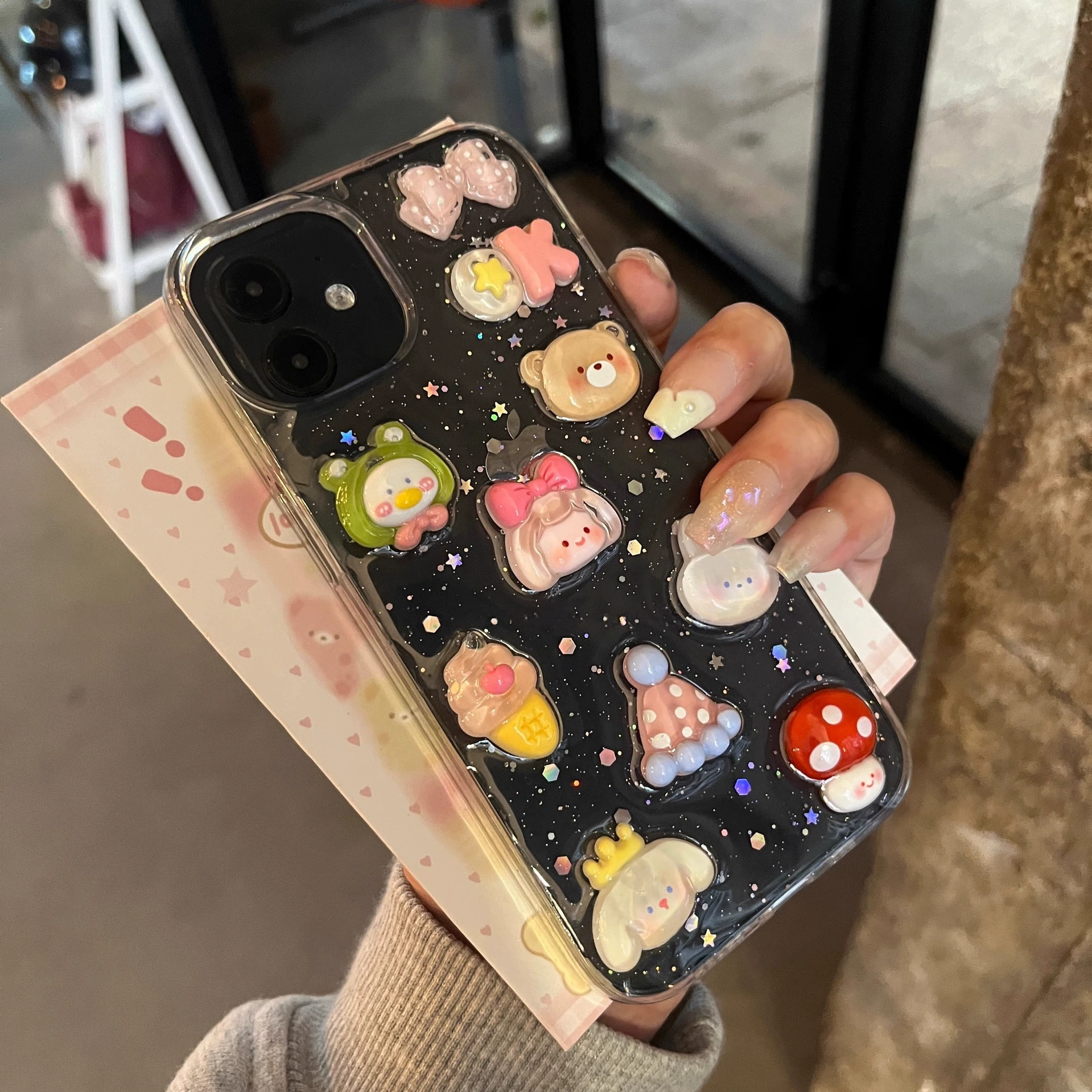 Чехол для телефона (Apple iPhone 16) 3D мультяшная «грибная девочка», прозрачный защитный, для iPhone 7–16