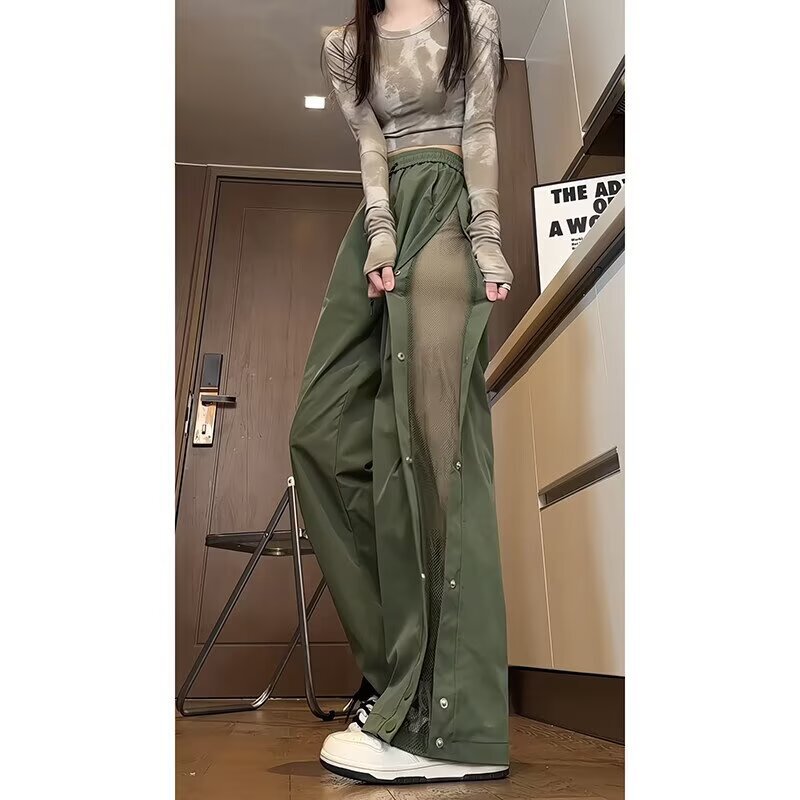 2025春秋季降落伞兵工装裤女款休闲速干裤子加长版高个子直筒裤|undefined