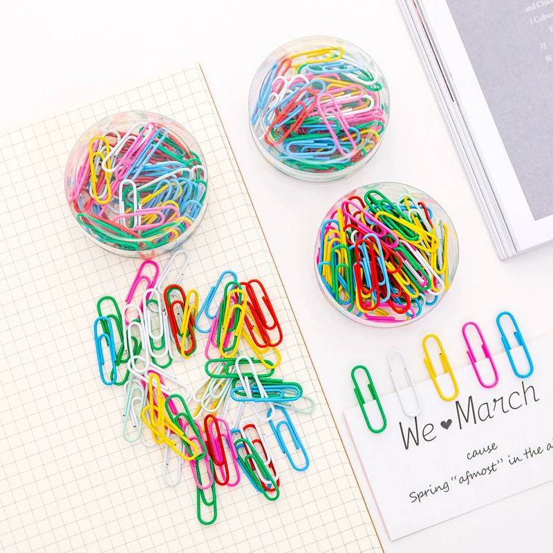 Colored plastic-coated paper clips, nickel-plated paper clips, student test paper clips, information bookmarks, creative needle types, mixed colors