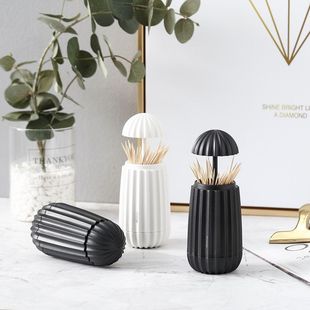 Scandinavian Ins Living Room Toothpick Barrel Portable Plastic Toothpick Barrel Hand-Pressed Automatic Toothpick Bottle Creative Toothpick Box