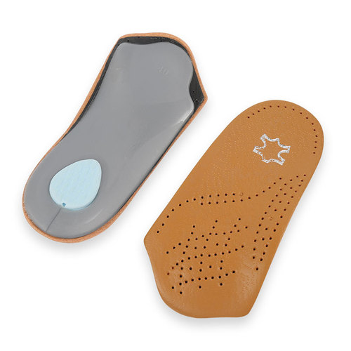 Arch insole yellow leather arch half pad flat foot insole men and women invisible non-slip thickened arch half pad