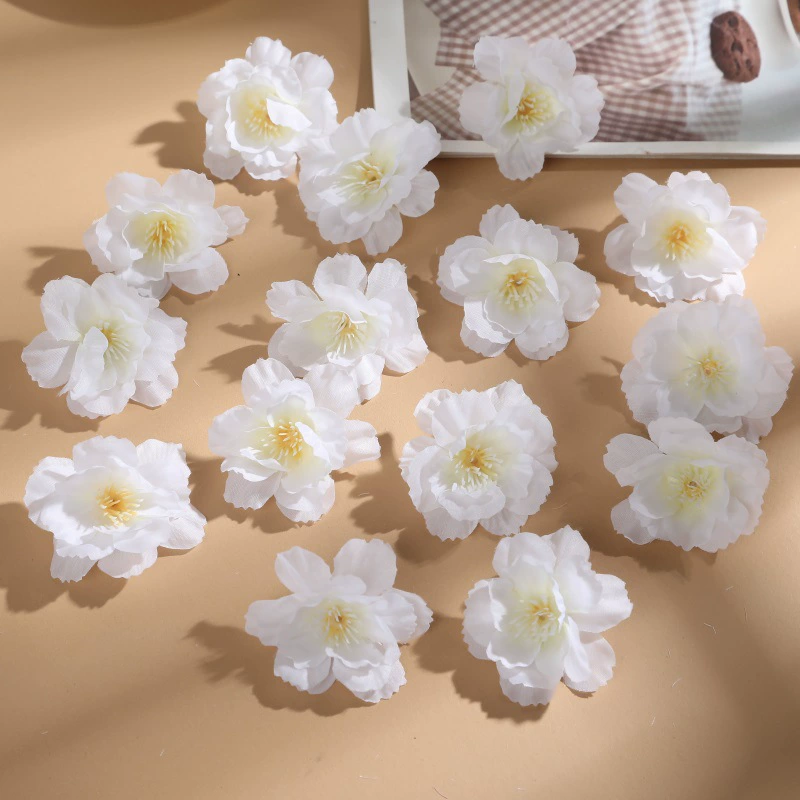 J Имитационные цветы вишни DIY маленькие пионовые искусственные цветы, ободок для волос, заколка, материал одежды, подарочная коробка
