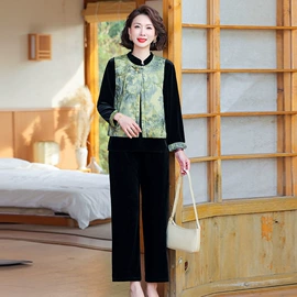 中老年休闲套装;毛衣;休闲裤