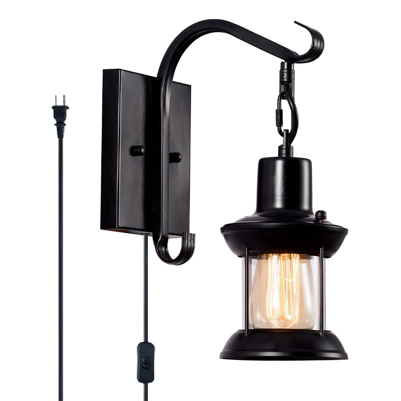 Explosión transfronteriza Zhongshan dedicada al estilo industrial americano retro lámpara de caballo lámpara de pared interruptor de enchufe corredor restaurante balcón