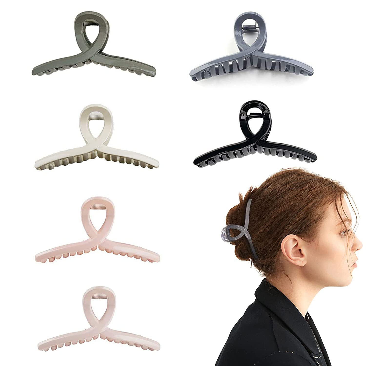 亞馬遜大抓夾後腦勺發抓 時尚洗澡發夾頭發抓夾鲨魚夾大號頭飾女